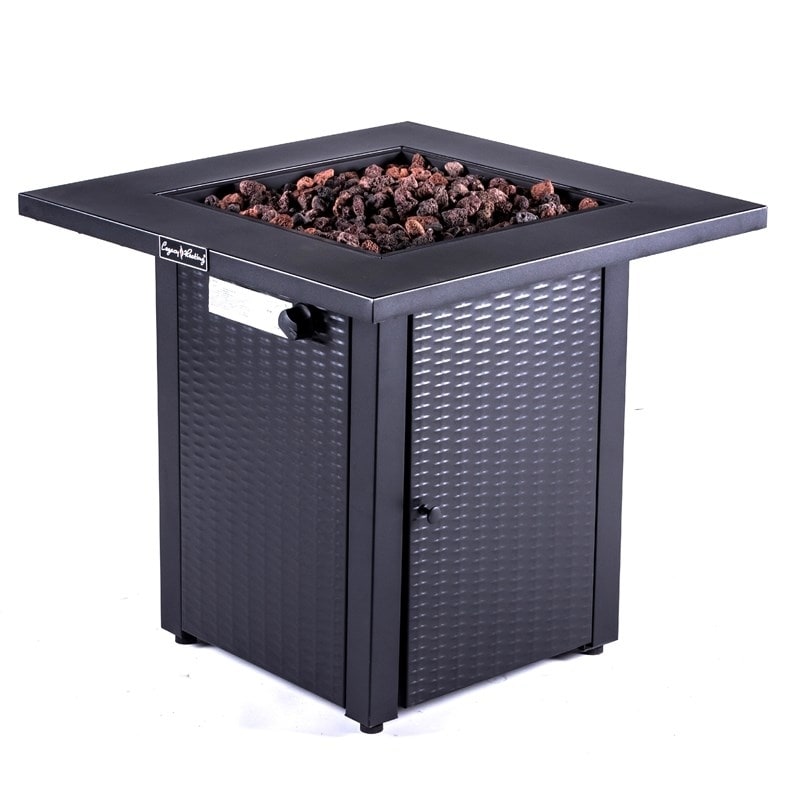 Origins By Alpine Azure 28 2 In 1 Gas Fire Pit Combo Table Black