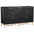 Origins By Alpine Black Pearl Seven Drawer Wood Dresser In Black