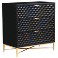 Origins By Alpine Black Pearl Three Drawer Small Wood Chest In Black