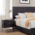 Origins By Alpine Black Pearl Two Drawer Wood Nightstand In Black