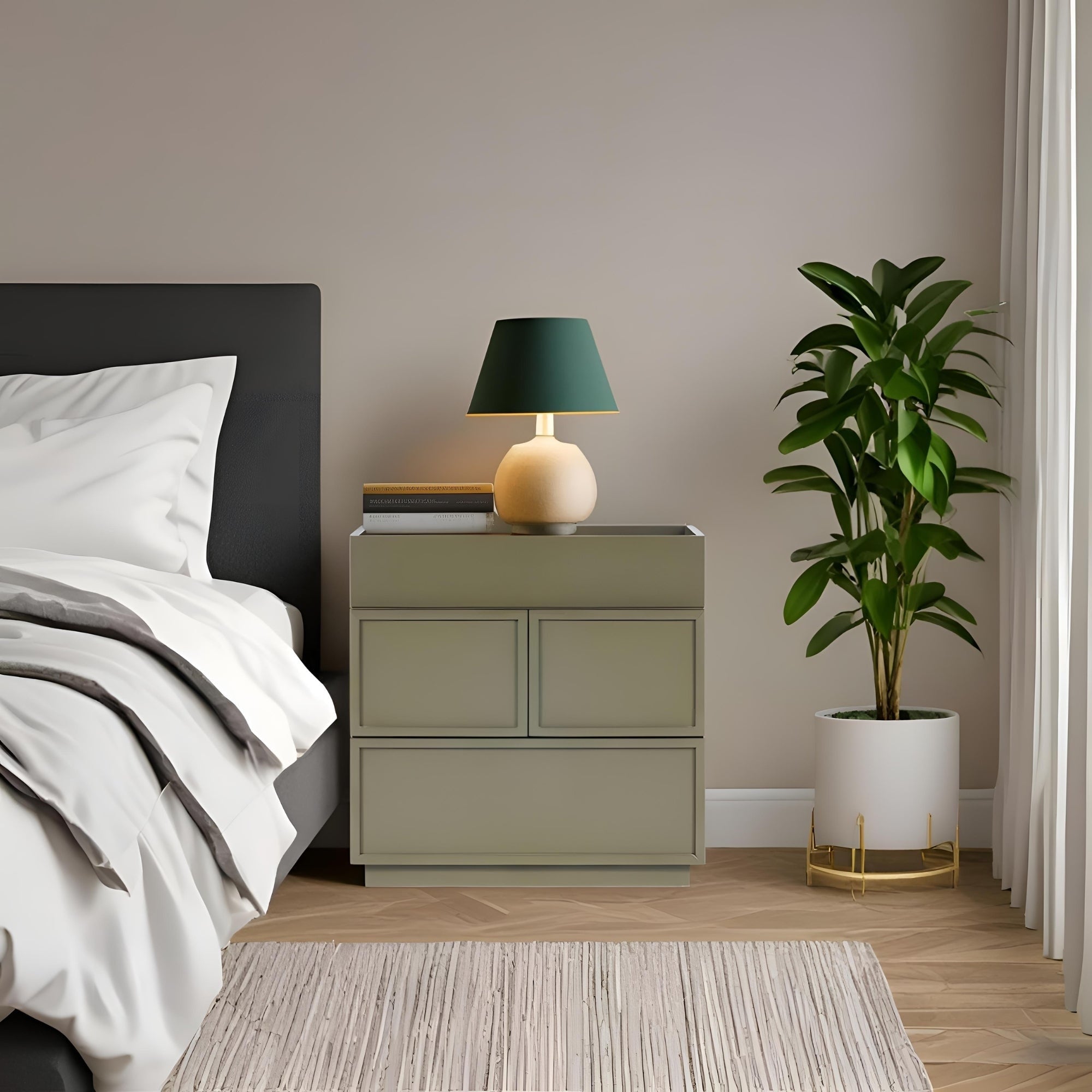Origins By Alpine Luca Nightstand Olive Green