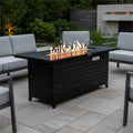 Origins By Alpine Vista Rectangular Fire Pit Table Hammered Black