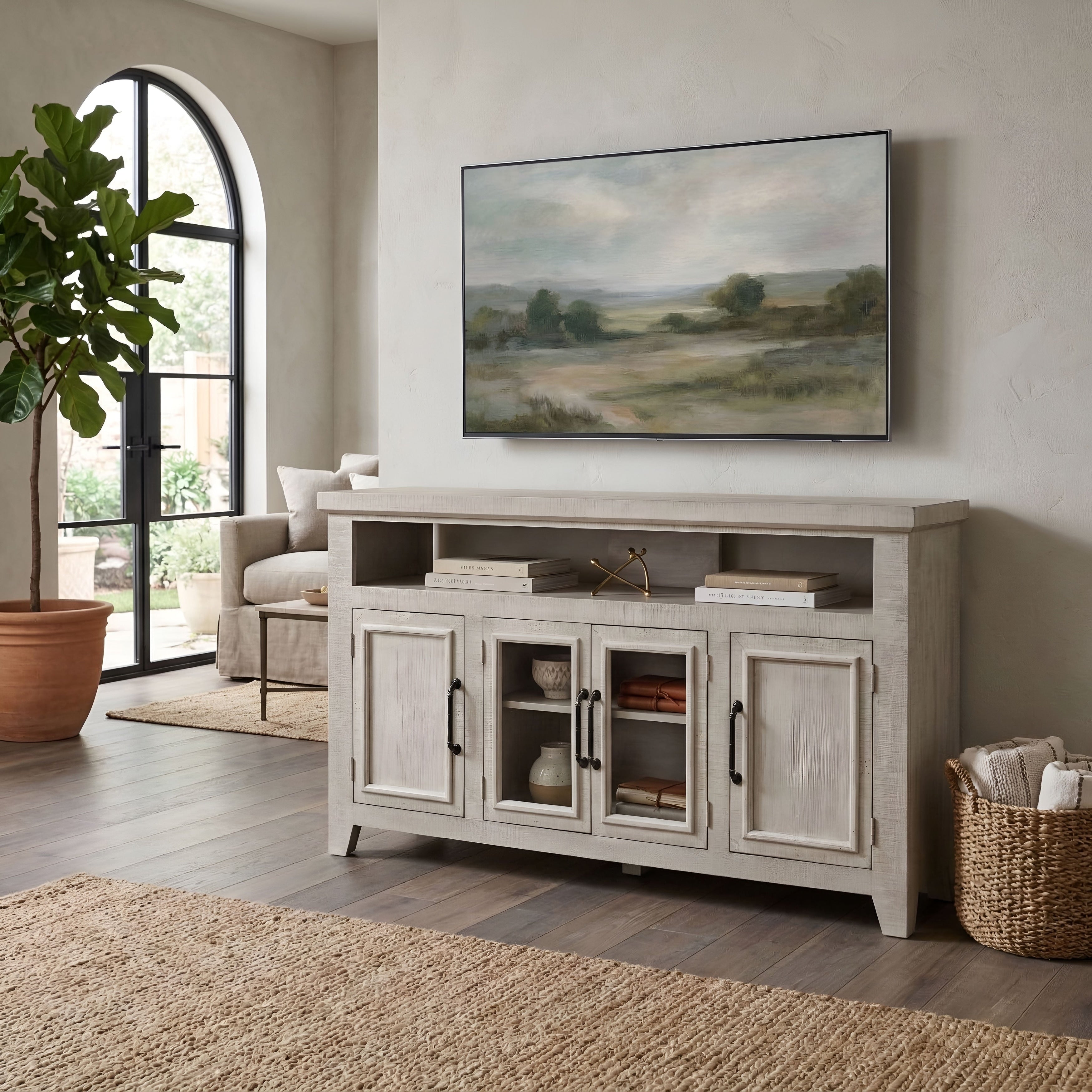 Origins By Alpine Willow Creek 60 Tv Console White Wash