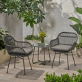 Orlando Outdoor Woven Faux Rattan Chairs With Cushions Set Of 2 By Christopher Knight Home