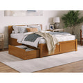 Atlantic Orlando White Twin Xl Size Flat Panel Foot Board With 2 Urban Bed Drawers