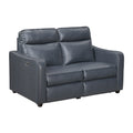 Orlin 59 Faux Leather Curved Arms Power Reclining 2 Seater Loveseat