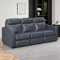 Orlin 84 Faux Leather Power Reclining Sofa With Curved Track Arms