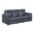 Orlin 84 Faux Leather Power Reclining Sofa With Rounded Track Arms
