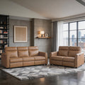 Orlin Faux Leather Rounded Track Arm 2 Piece Power Reclining Sofa Sets