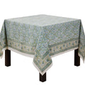 Ornate Floral Border Cotton Tablecloth With Traditional Motif Decorative Edge Detail 70