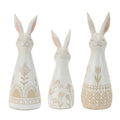 Ornate Floral Pattern Rabbit Set Of 3