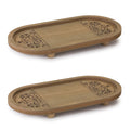 Ornate Wood Tray Set Of 2
