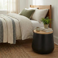 Orunel Modern Fiberstone Side Table With Mdf Top And Painted Finish For Living Rooms Patios Balconies