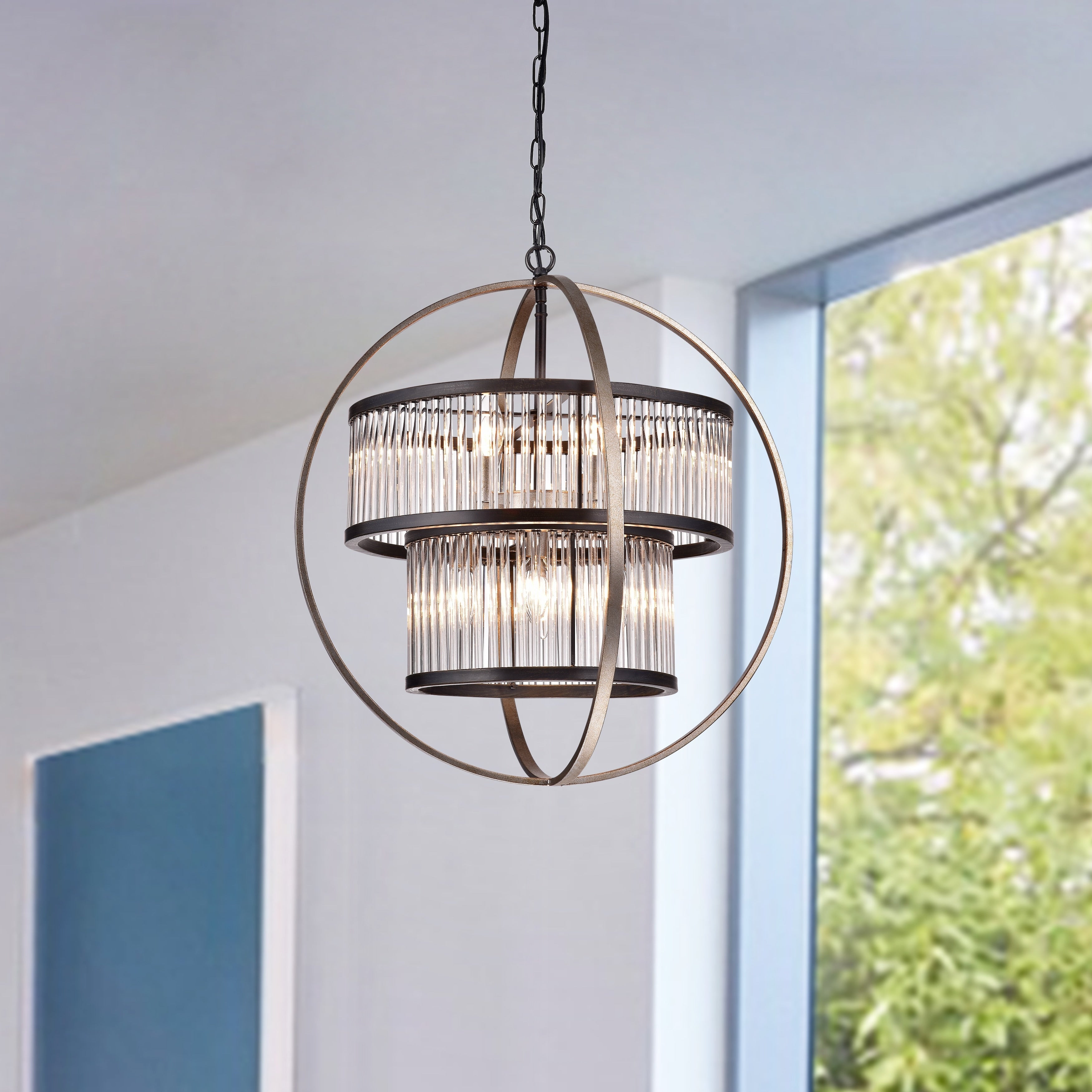 Orus 8 Light Globe Chandelier