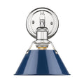 Orwell Ch 1 Light Bath Vanity In Chrome With Navy Blue Shade