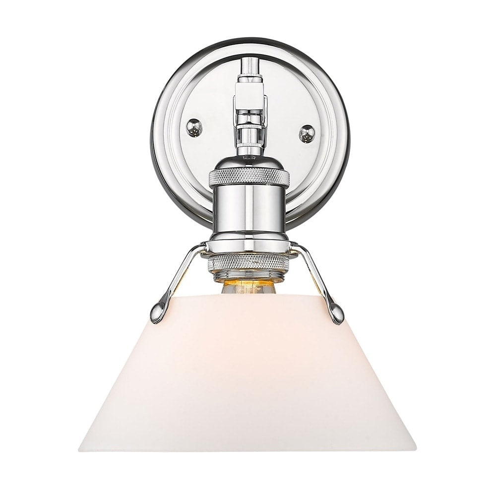 Orwell Ch 1 Light Bath Vanity In Chrome With Opal Glass Shade