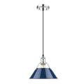 Orwell Ch 1 Light Pendant 10 In Chrome With Navy Blue Shade