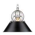 Orwell Ch 1 Light Wall Sconce In Chrome With Black Shade