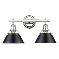 Orwell Ch 2 Light Bath Vanity In Chrome With Black Shade