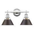 Orwell Ch 2 Light Bath Vanity In Chrome With Rubbed Bronze Shade