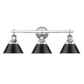 Orwell Ch Chrome 3 Light Bath Vanity With Black Shade