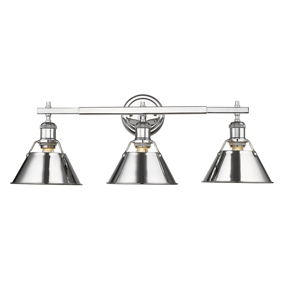 Orwell Ch 3 Light Bath Vanity In Chrome With Chrome Shade
