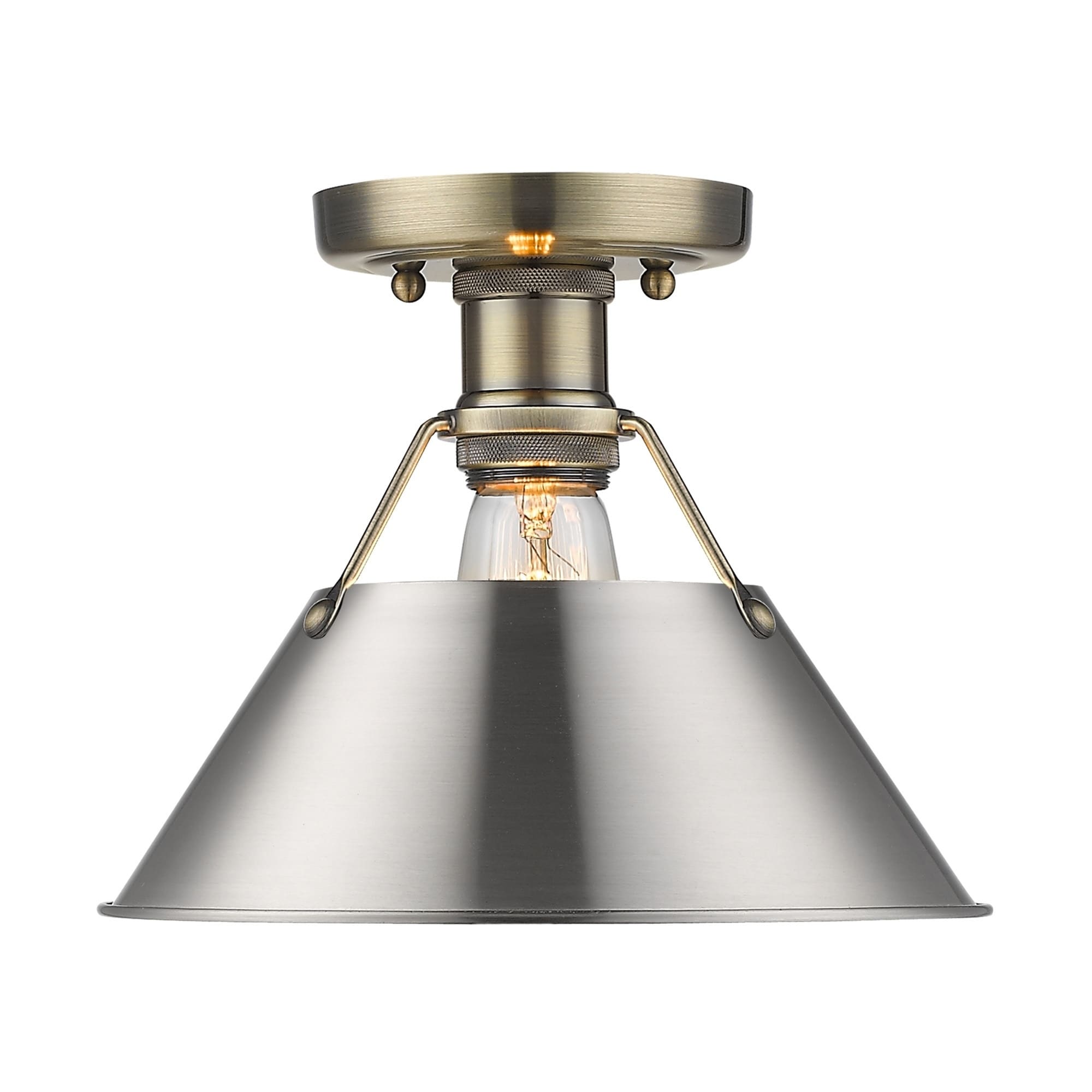Orwell Ch Flush Mount In Chrome With Chrome Shade