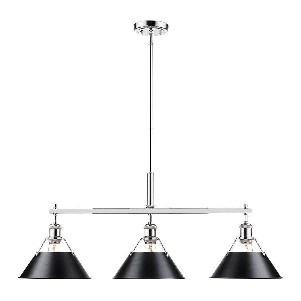 Orwell Black Chrome Steel Linear Pendant Light