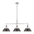Golden Lighting Orwell Ch Steel 3 Light Linear Pendant