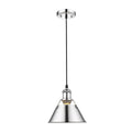 Golden Lighting Orwell 1 Light Chrome Finish Steel 7 Inch Mini Pendant With Chrome Shade