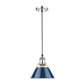 Orwell Ch Mini Pendant 7 In Chrome With Navy Blue Shade