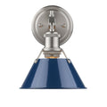 Orwell Pw 1 Light Bath Vanity In Pewter With Navy Blue Shade