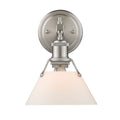 Orwell Pw 1 Light Bath Vanity In Pewter With Opal Glass Shade