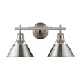 Orwell Pw 2 Light Bath Vanity In Pewter With Pewter Shade