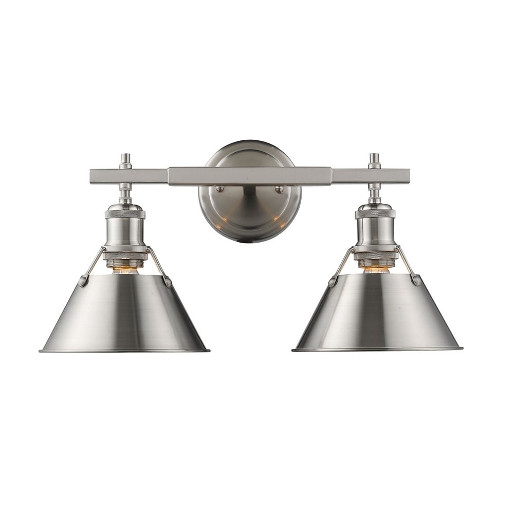 Orwell Pw 2 Light Bath Vanity In Pewter With Pewter Shade
