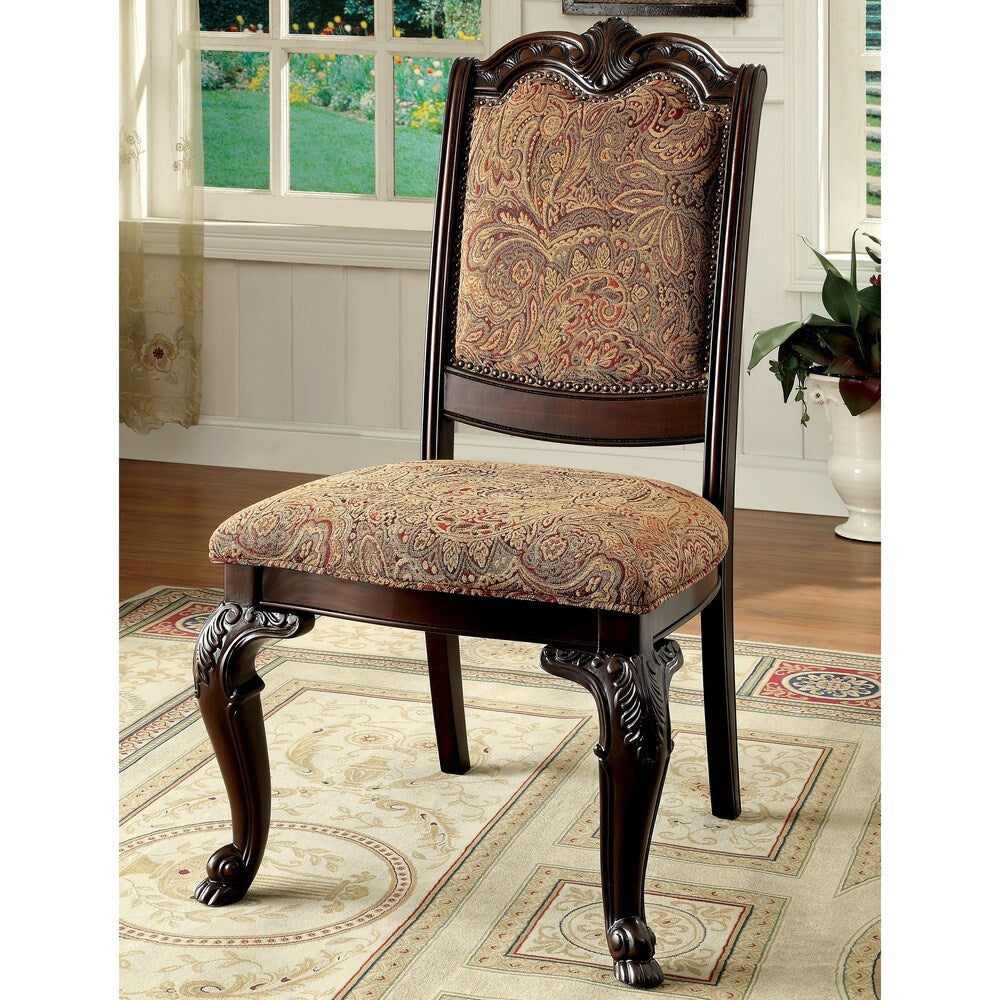 Oskarre Traditional Brown Cherry Dining Chairs Set Of 2 By Foa