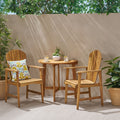 Oso Outdoor 2 Seater Half Round Acacia Wood Bistro Table Set With Adirondack Chairs By Christopher Knight Home