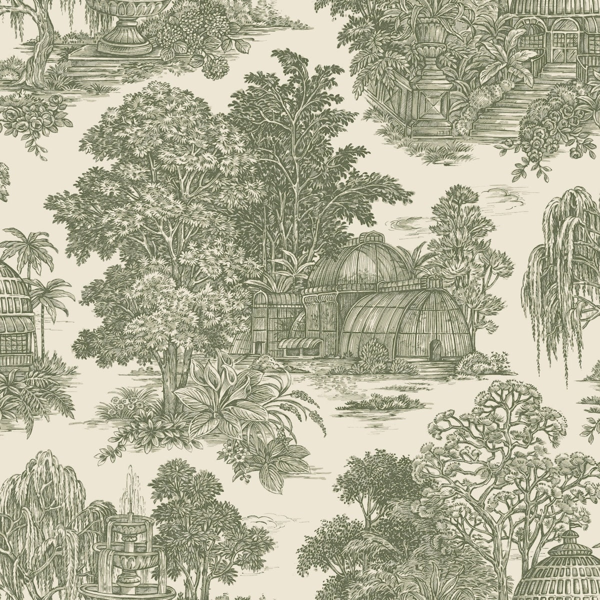 Osterley Toile Non Pasted Wallpaper 396In. X 21In. Covers 56 Square Feet