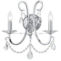 Transitional 2 Light Chrome Swarovski Spectra Crystal Wall Sconce