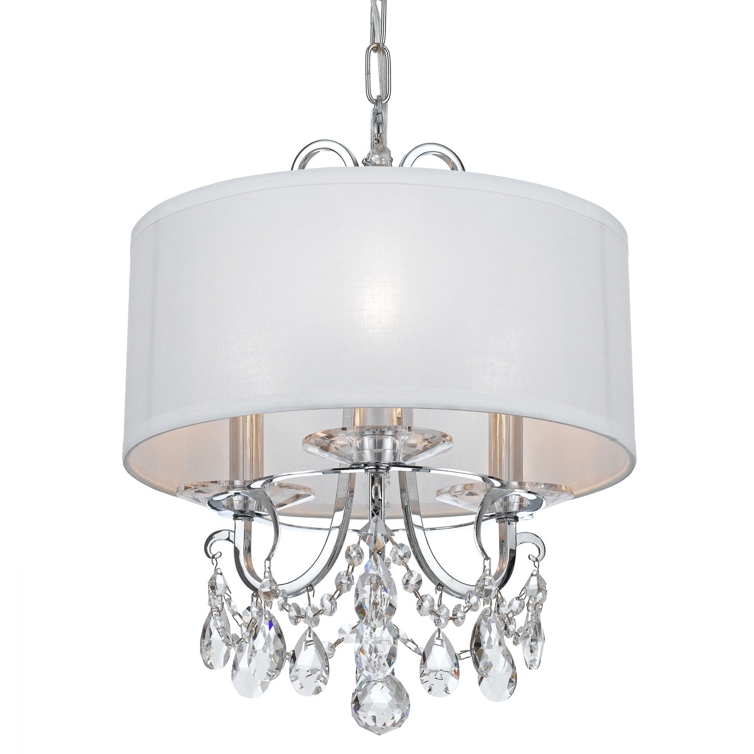 3 Light Chrome Swarovski Spectra Crystal Mini Chandelier Chrome