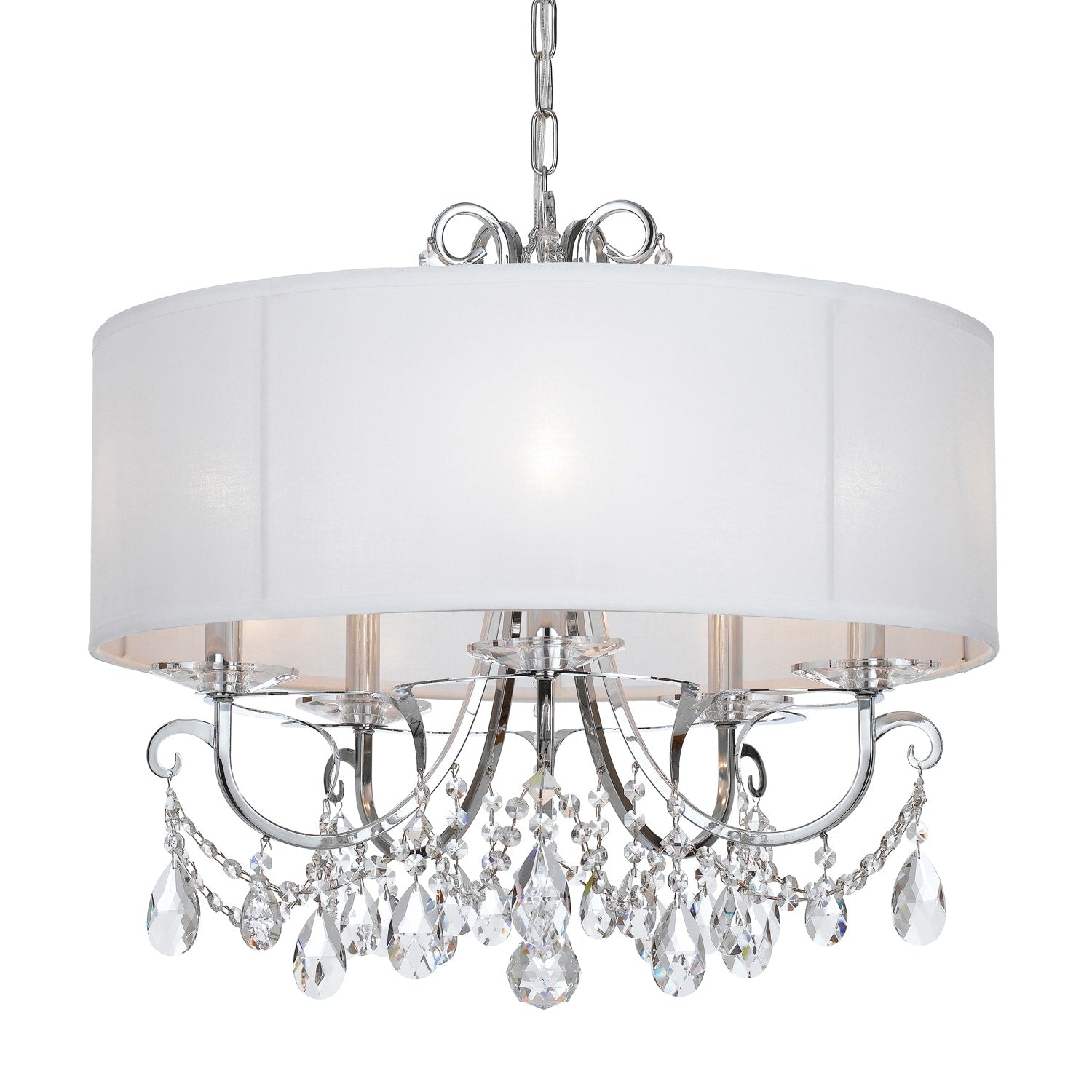Othello 5 Light Chrome Swarovski Strass Crystal Chandelier