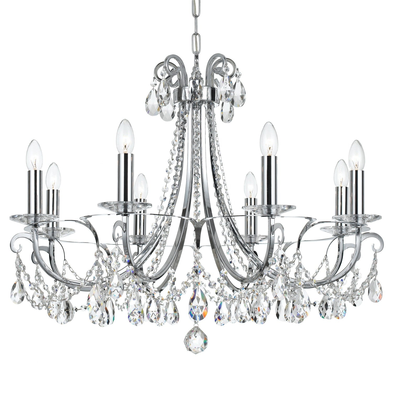 Crystorama Othello Collection 8 Light Polished Chrome Chandelier