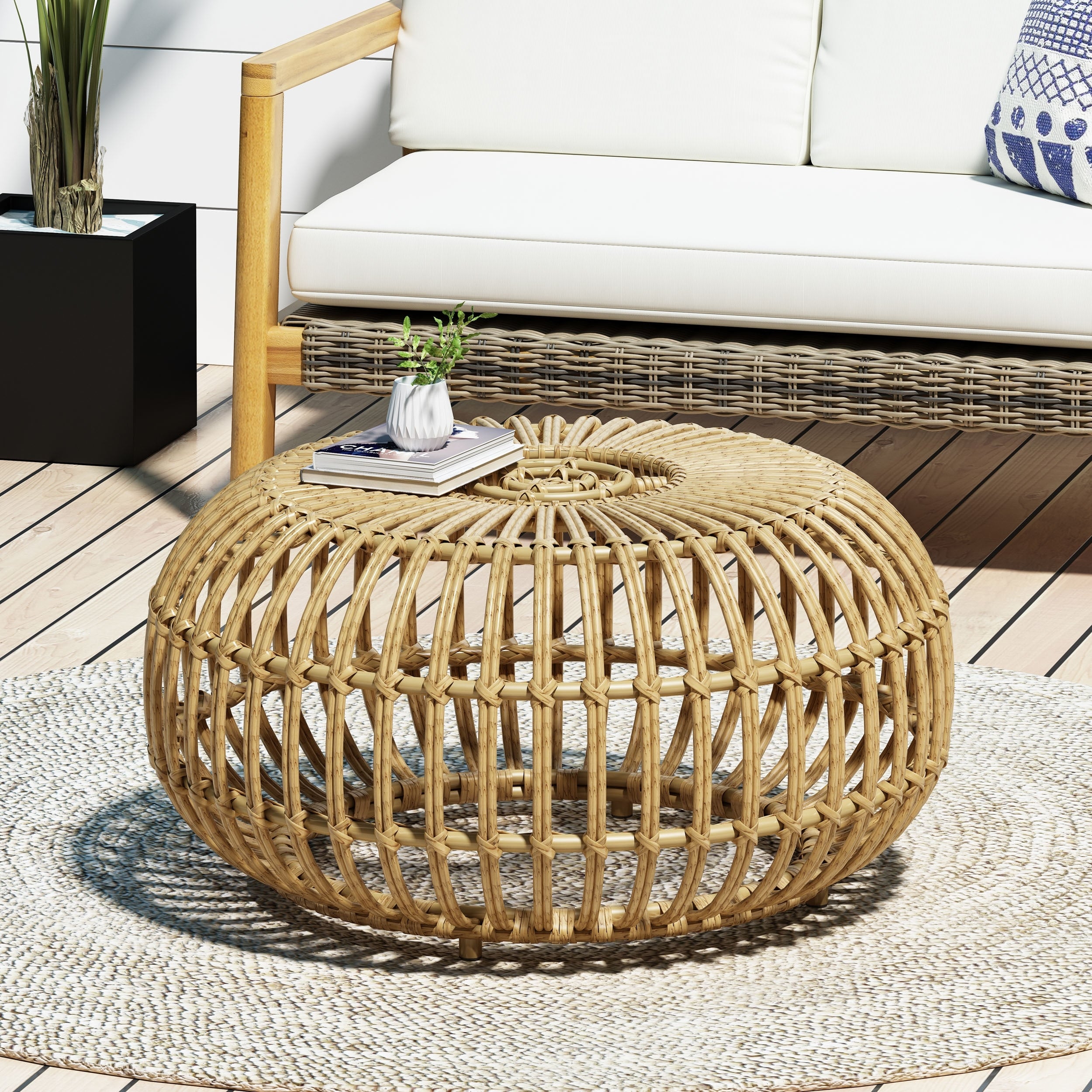 Ottawa Wicker Coffee Table By Christopher Knight Home