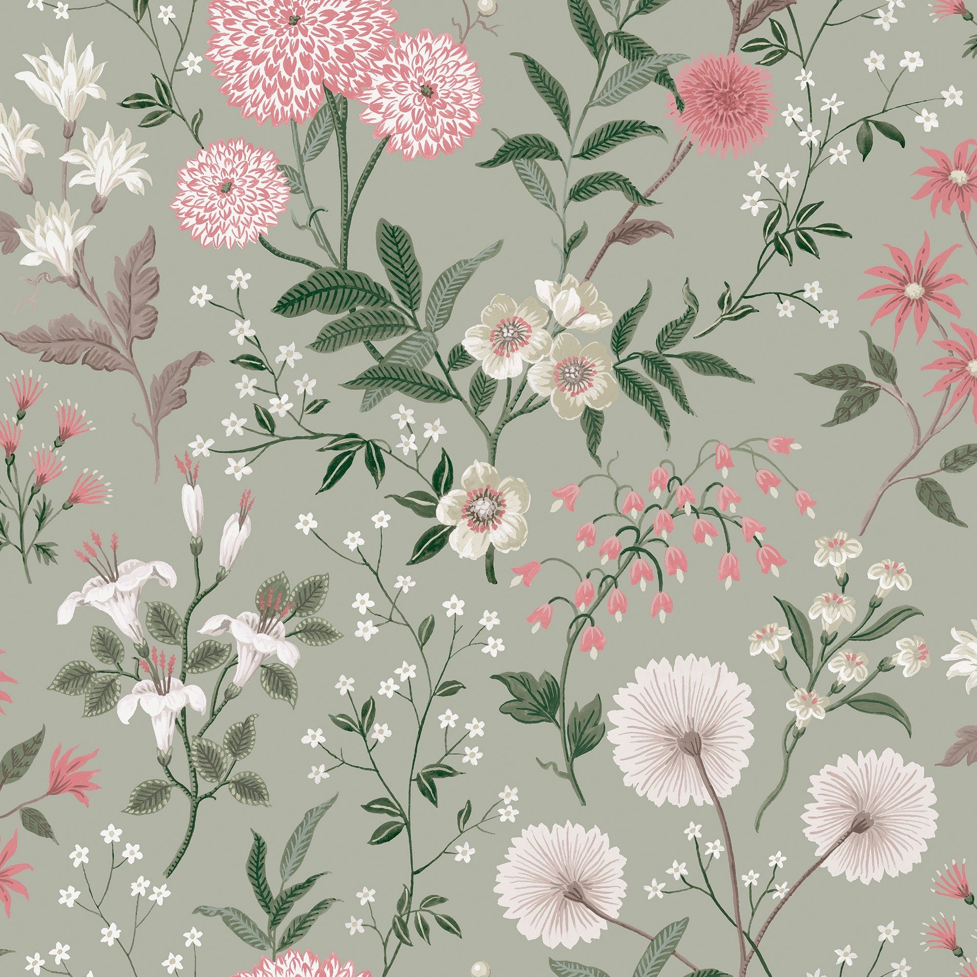 Otterham Garden Pistachio Wallpaper