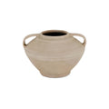 Ottilie Vase Amphora Terracotta Aged Beige Finish Molded Handle Detail