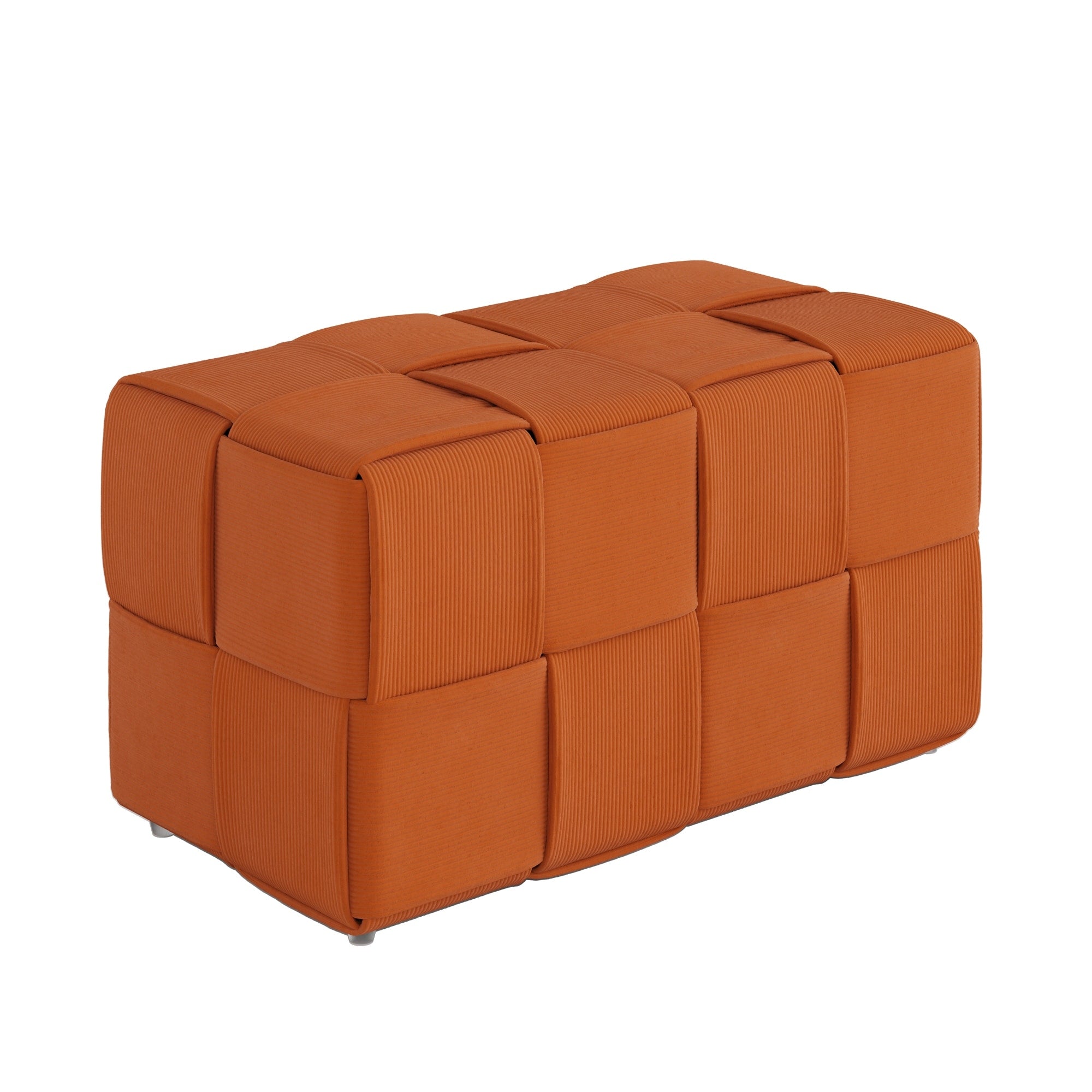 Ottoman Foot Rest Soft And Comfortable Ottoman Square Corduroy Woven Design Sofa Stool