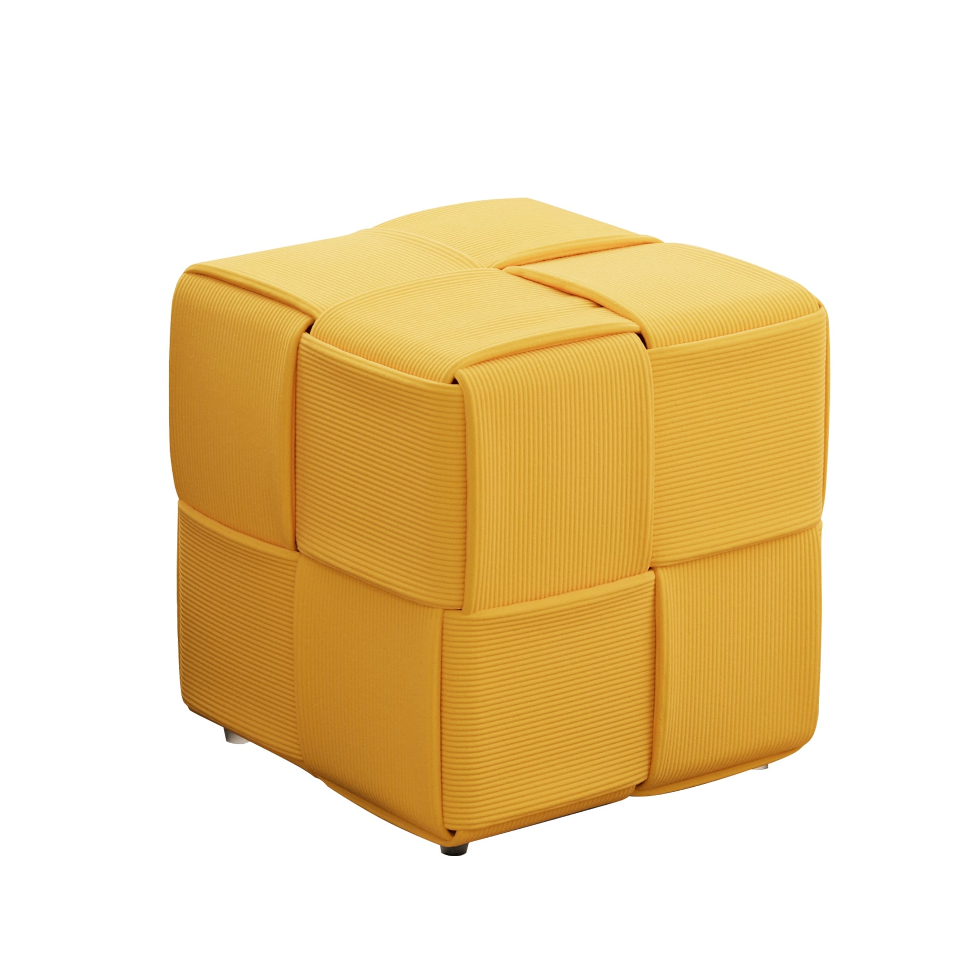 Ottoman Foot Rest Soft And Comfortable Ottoman Square Corduroy Woven Design Sofa Stool