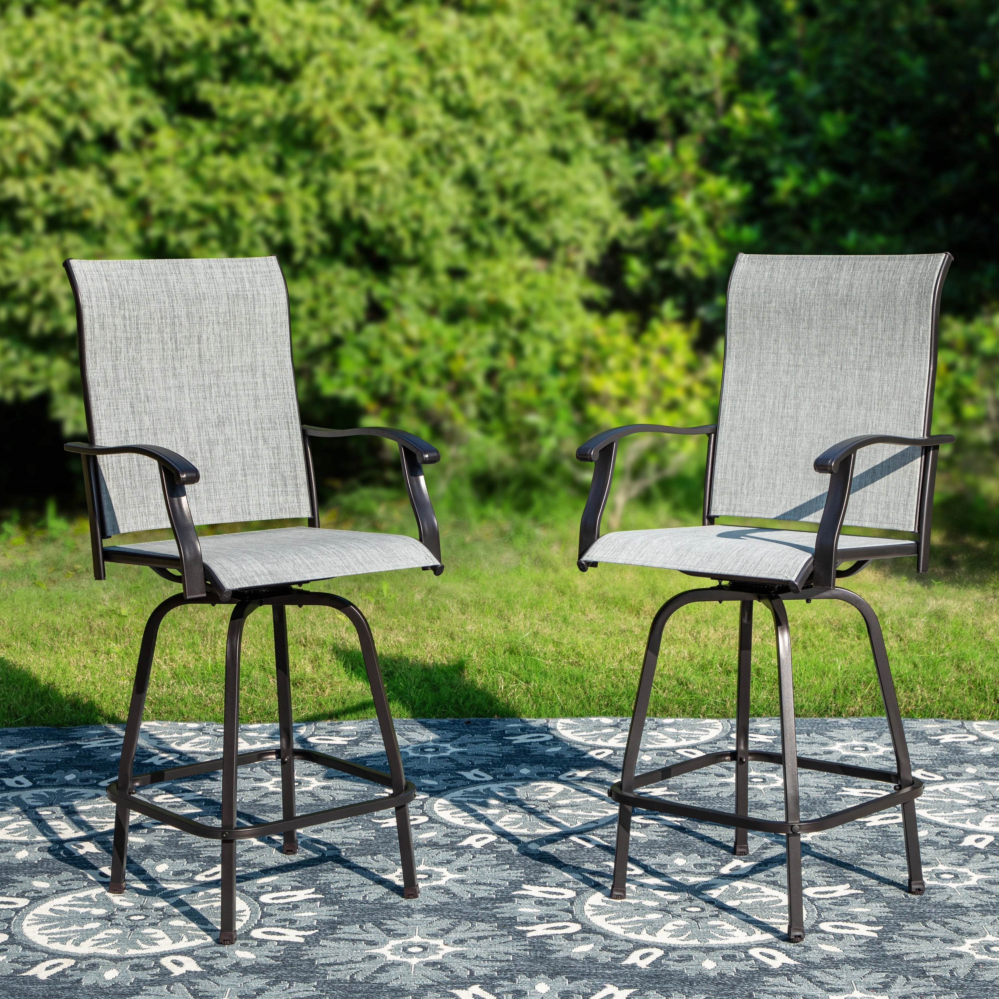 Phi Villa Swivel Bar Stools All Weather Patio Furniture 2 Pack N A