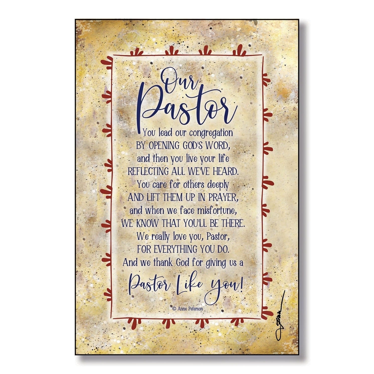 Our Pastor Wood Plaque With Easel And Hanger 6 Inches X 9 Inches