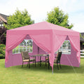 Outdoor 10X 10Ft Pop Up Canopy Tent Removable Sidewall 2Pcs Sidewall With Windows With 4Pcs Weight Sand Bag With Carry Bag